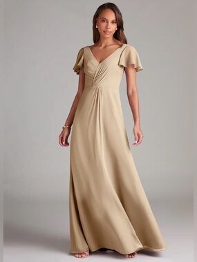 Azazie Soren A-Line Ruched Chiffon Dress